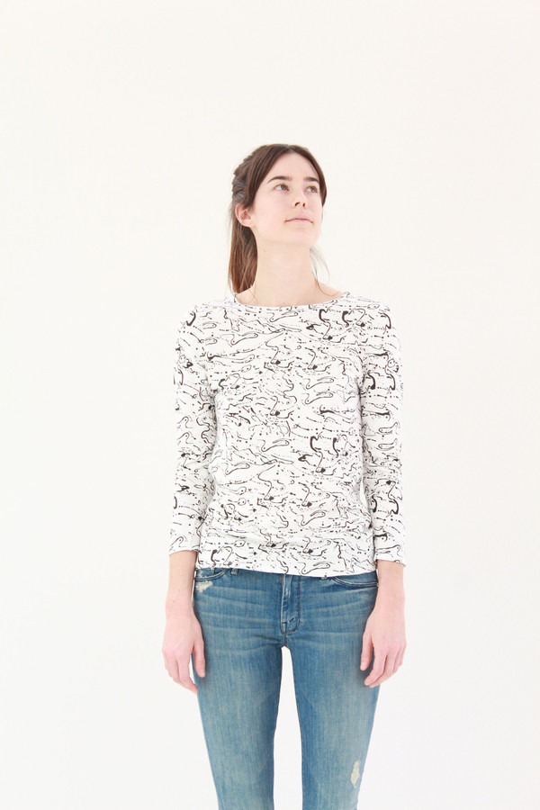 Beklina Crew Tee Shirt Post Print Beklina Crew Tee Shirt Post Print