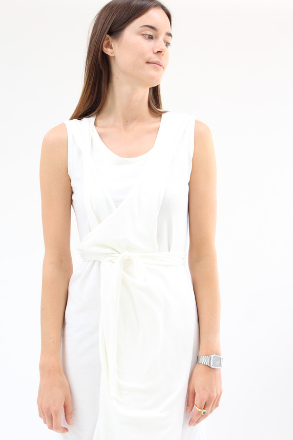 Beklina Criss Cross Jersey Wrap Dress White Beklina Criss Cross Jersey Wrap Dress White