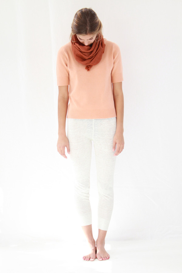Lina Rennell Linen Knit Sweats White Lina Rennell Linen Knit Sweats White