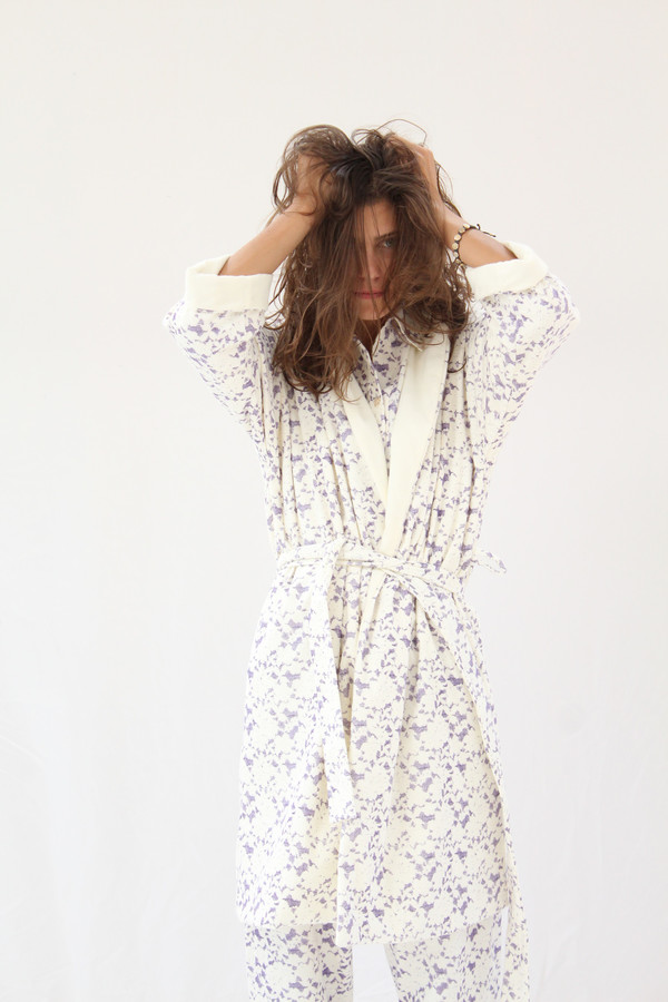 Beklina Organic Cotton Robe Lace Grape Beklina Organic Cotton Robe Lace Grape