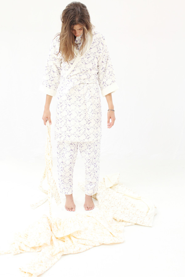 Beklina Organic Cotton Robe Lace Grape Beklina Organic Cotton Robe Lace Grape