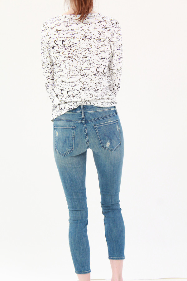 Mother Denim The Looker Crop Graffiti Girl Mother Denim The Looker Crop Graffiti Girl