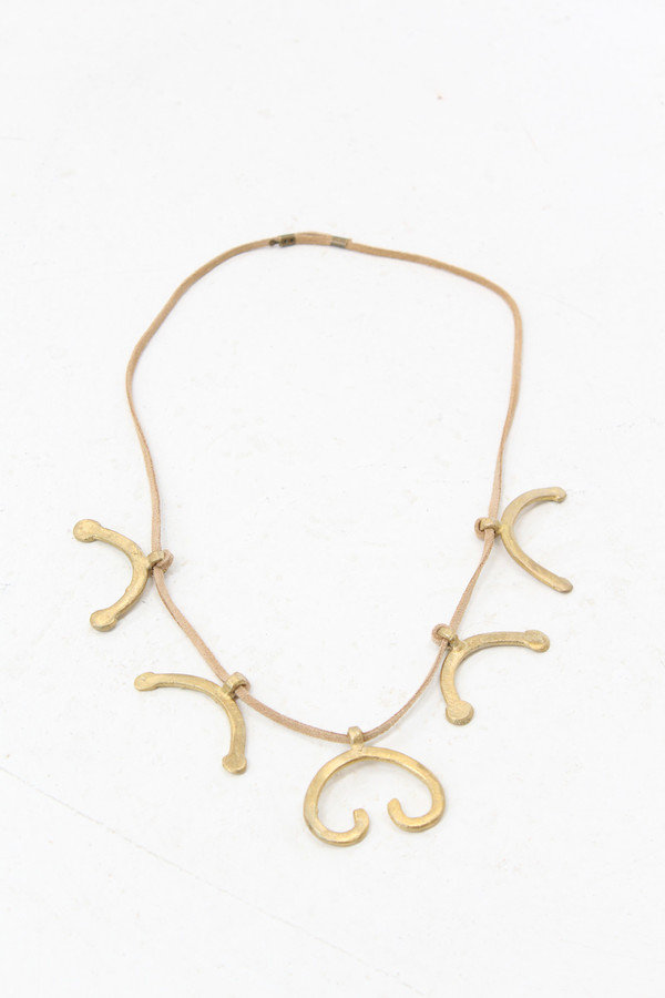 Osei Duro Blossom Necklace Brass & Leather Osei Duro Blossom Necklace Brass & Leather