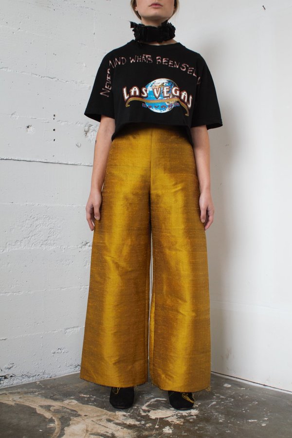 Alexa Stark gold silk pants Alexa Stark gold silk pants
