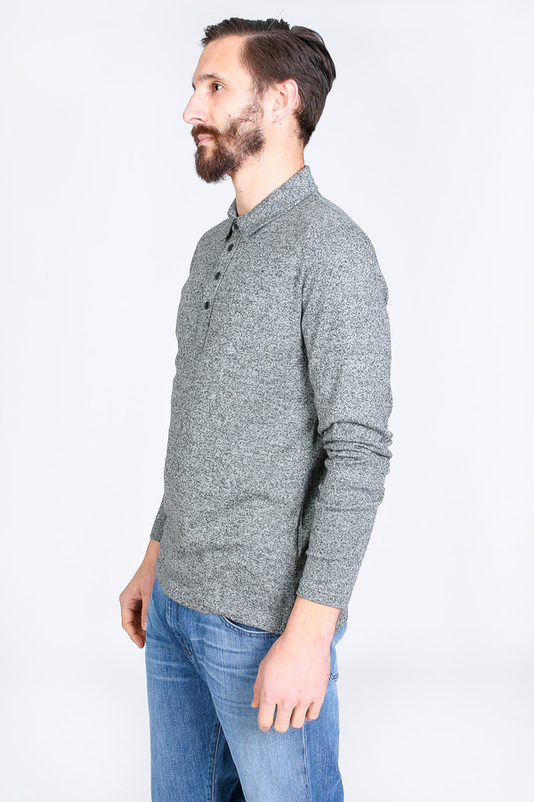Men's Billy Reid Smith Long Sleeve Polo in Natural Men's Billy Reid Smith Long Sleeve Polo in Natural