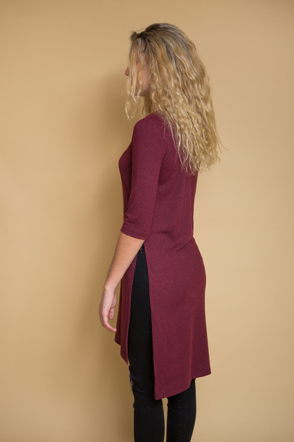 Just Female Gusty Long Tee - Oxblood Just Female Gusty Long Tee - Oxblood