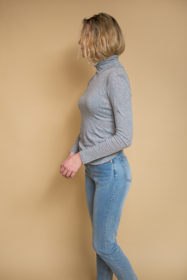Just Female Riz Rollneck - Grey Melange Just Female Riz Rollneck - Grey Melange