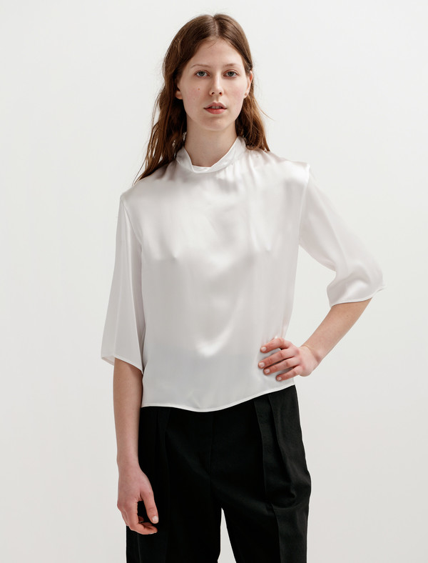 Lemaire High Neck Tee-Shirt White Satin Lemaire High Neck Tee-Shirt White Satin