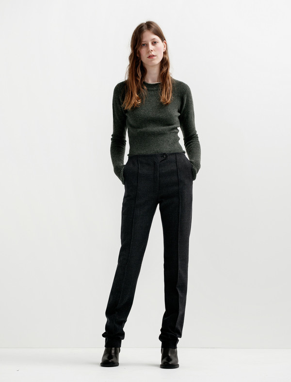 Lemaire Straight Trousers Thornproof Wool Lemaire Straight Trousers Thornproof Wool