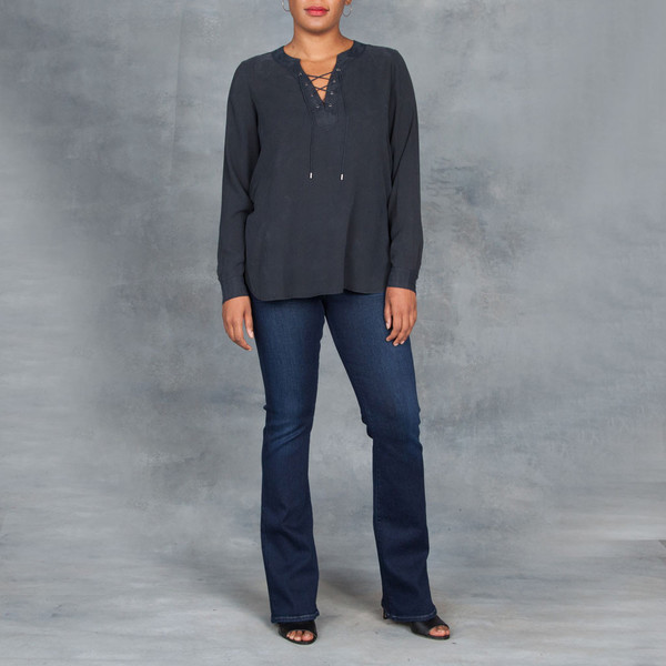 Go Silk Go Lace Up Blouse Go Silk Go Lace Up Blouse