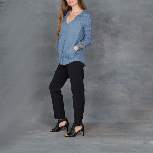 Go Silk Go India Silk Long Sleeve Blouse Go Silk Go India Silk Long Sleeve Blouse