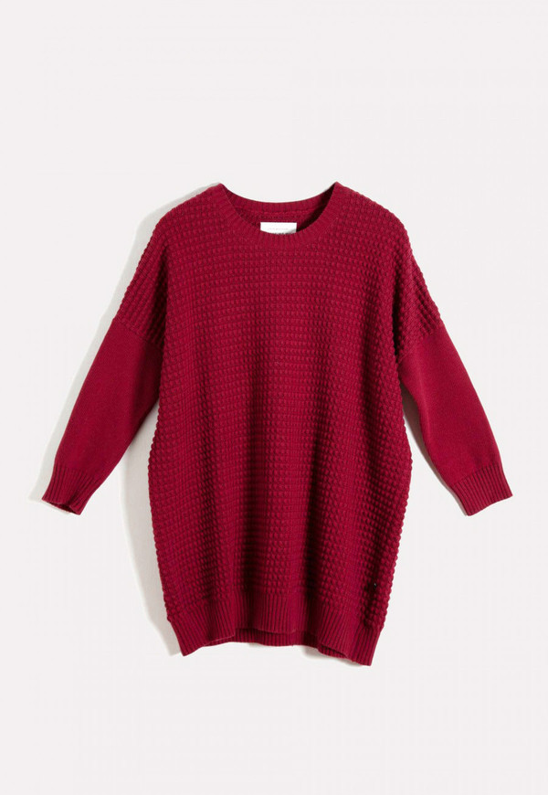 Thinking MU Square Knit Dress in Tibetan Red Thinking MU Square Knit Dress in Tibetan Red