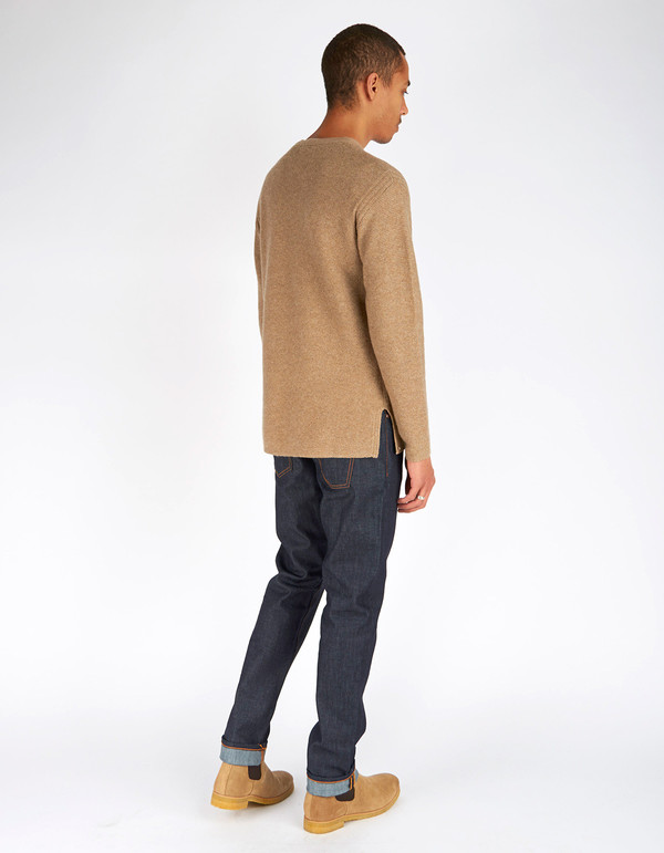 Men's Filippa K Wool Cotton Sweater Cork Melange Men's Filippa K Wool Cotton Sweater Cork Melange