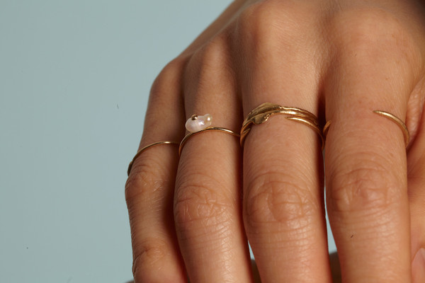 WWAKE Irregular Pearl Ring WWAKE Irregular Pearl Ring
