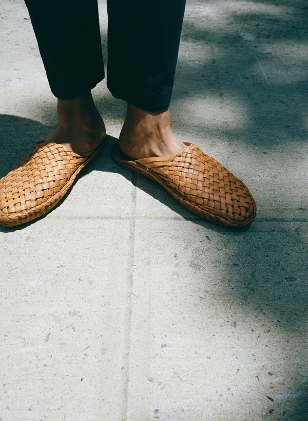 Sincerely, Tommy Leather Woven Slides Sincerely, Tommy Leather Woven Slides