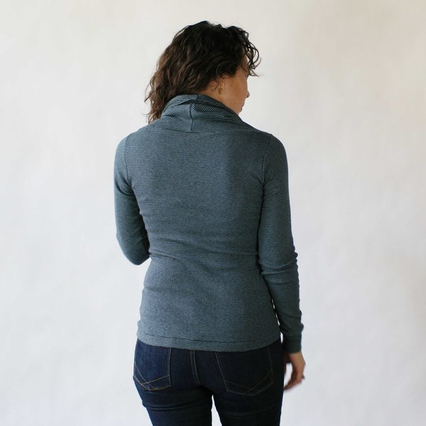 Curator Arden Top in Blue/Grey Stripe Curator Arden Top in Blue/Grey Stripe
