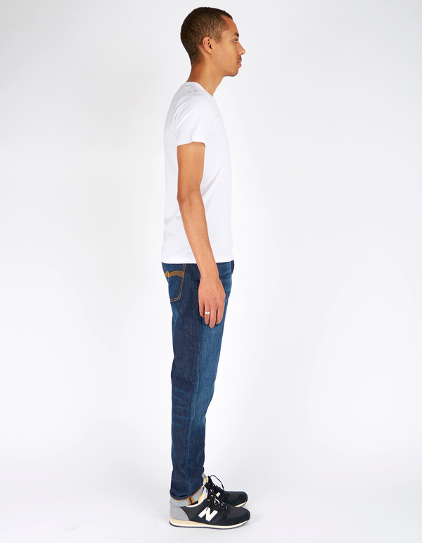 Men's Nudie Brute Knut Blue Swede Washed Indigo Men's Nudie Brute Knut Blue Swede Washed Indigo