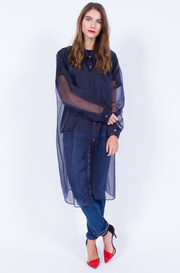 NAVY SHEER JACKET (ONE SIZE) NAVY SHEER JACKET (ONE SIZE)