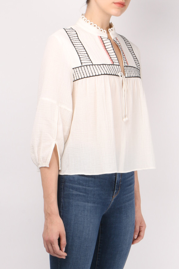 Apiece Apart Embroidered Loreto Blouse Apiece Apart Embroidered Loreto Blouse