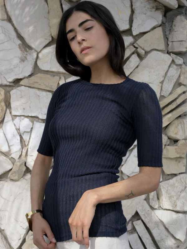 Calder Blake Diane Brushed Rib Tee Calder Blake Diane Brushed Rib Tee