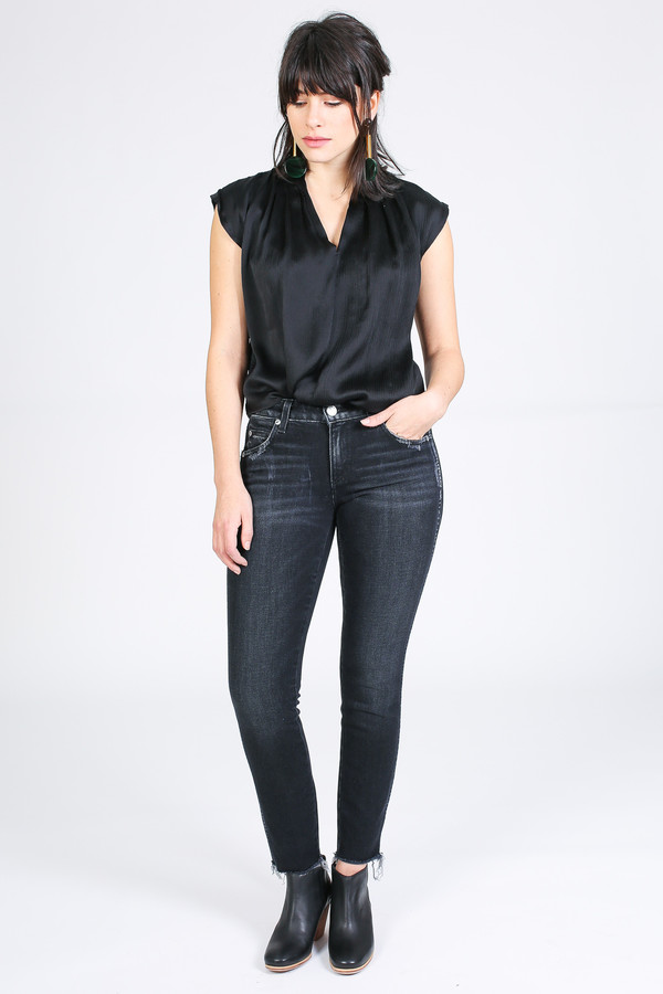 The Podolls Pleat Neck Accordion Top in Black The Podolls Pleat Neck Accordion Top in Black