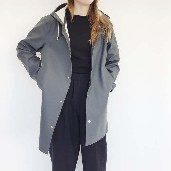 Stutterheim Stockholm Raincoat in Charcoal Stutterheim Stockholm Raincoat in Charcoal