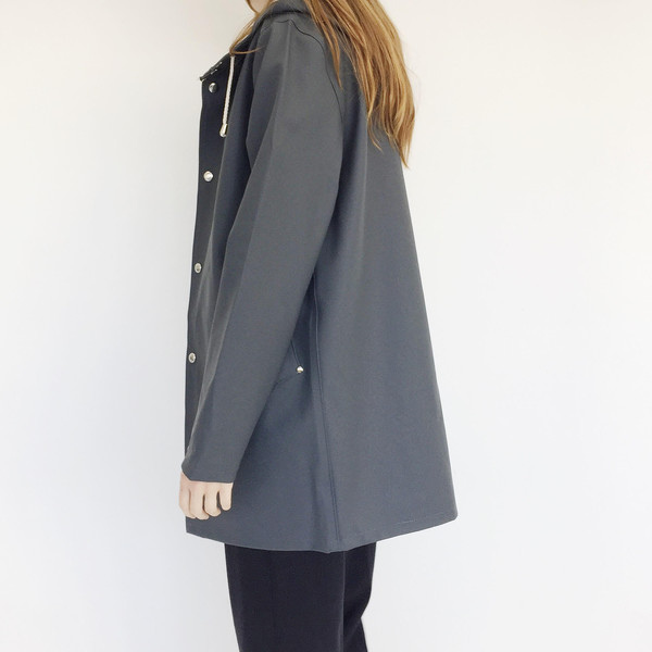 Stutterheim Stockholm Raincoat in Charcoal Stutterheim Stockholm Raincoat in Charcoal