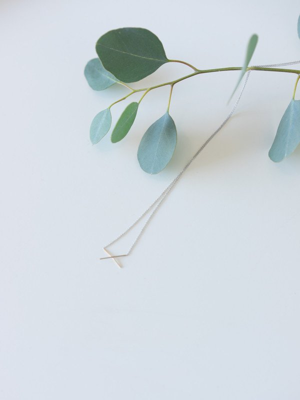 Gabriela Artigas 14k White Gold Subtle X Necklace Gabriela Artigas 14k White Gold Subtle X Necklace