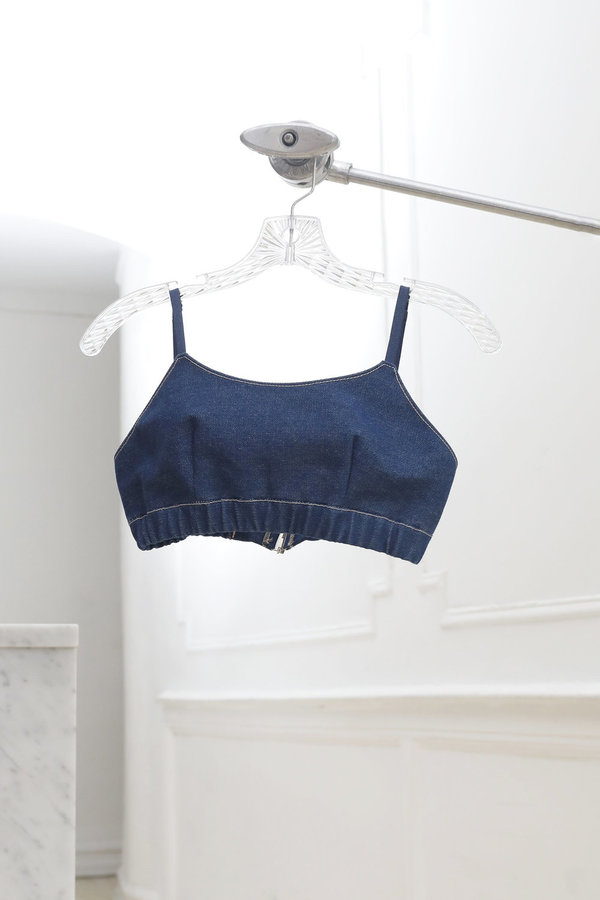 Collina Strada Maldives Bra- Denim Collina Strada Maldives Bra- Denim