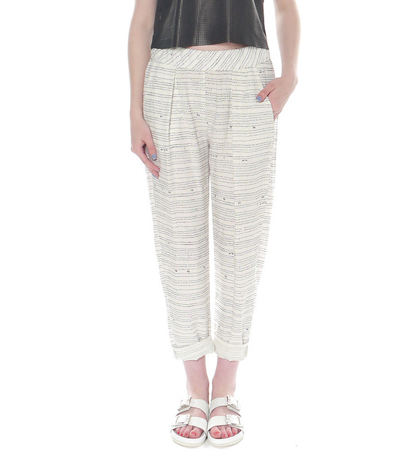 Raquel Allegra Linen Pant with Dot Pattern Raquel Allegra Linen Pant with Dot Pattern