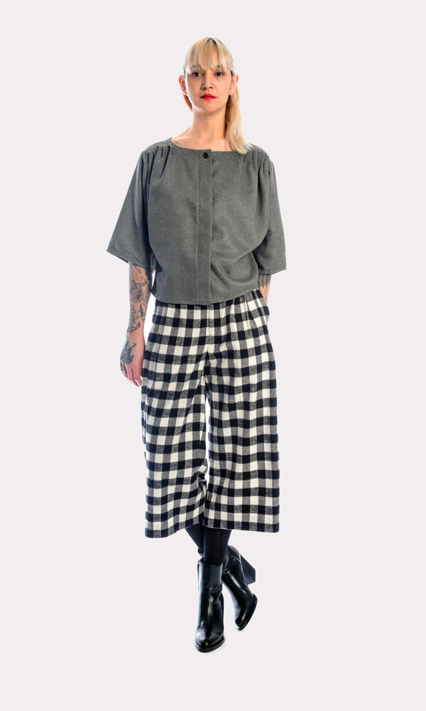 KURT LYLE Trinity Reversible Blouse in Charcoal Ultrasuede KURT LYLE Trinity Reversible Blouse in Charcoal Ultrasuede