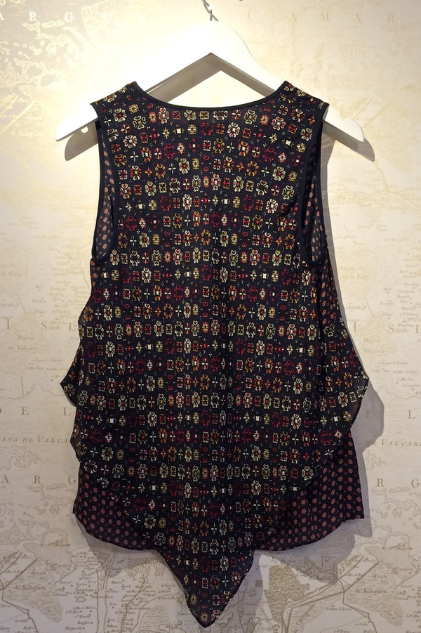 Derek Lam 10 Crosby V-Neck Silk Print Handkerchief Tank Derek Lam 10 Crosby V-Neck Silk Print Handkerchief Tank