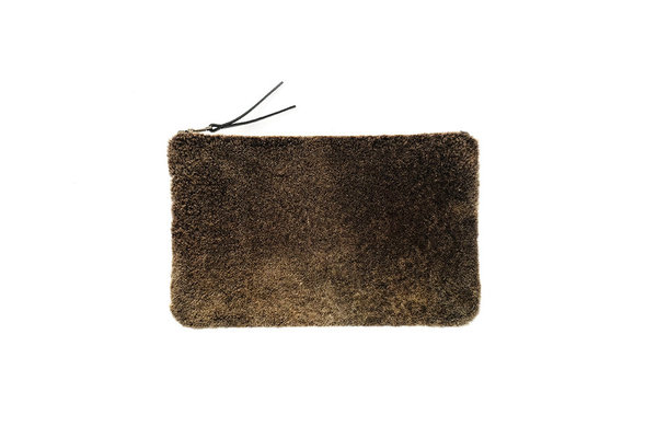 Primecut FOREST GREEN SHEEPSKIN CLUTCH Primecut FOREST GREEN SHEEPSKIN CLUTCH