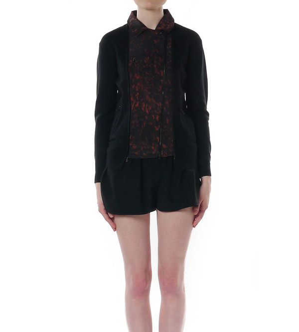 3.1 Phillip Lim Moto Sweater-Jacket in Spotted Pony Combo 3.1 Phillip Lim Moto Sweater-Jacket in Spotted Pony Combo