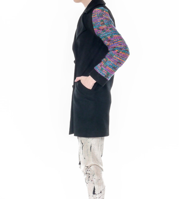 Calla Overcoat with Tweed Sleeves Calla Overcoat with Tweed Sleeves