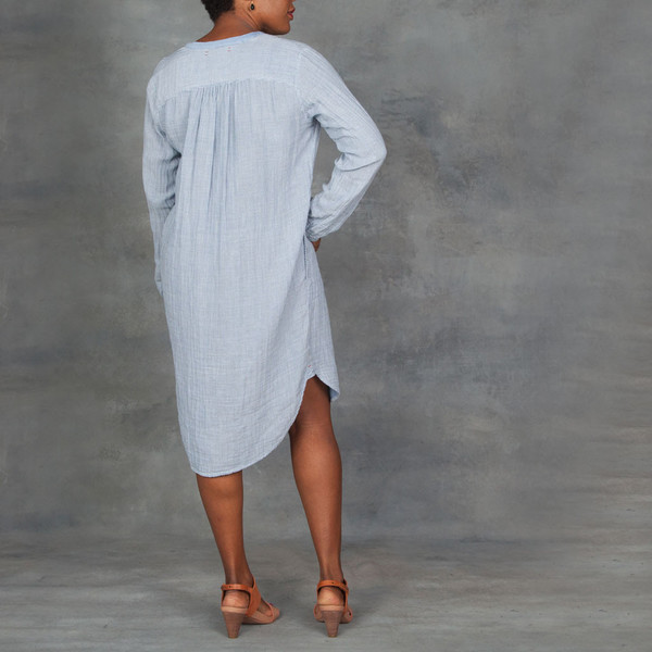 Xirena Dual Striped Gauze Sloan Dress in Mercury Xirena Dual Striped Gauze Sloan Dress in Mercury