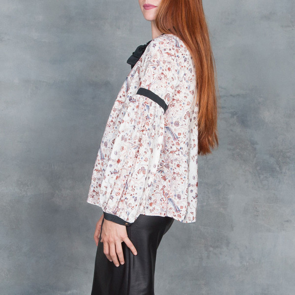 Ulla Johnson Etienne Print Blouse In Dove Ulla Johnson Etienne Print Blouse In Dove