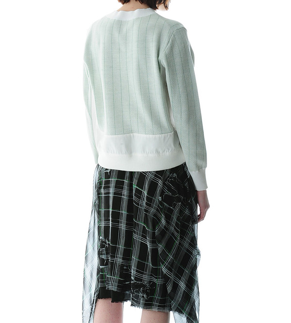 Sacai Luck Pinstriped Off-White Pullover Sacai Luck Pinstriped Off-White Pullover