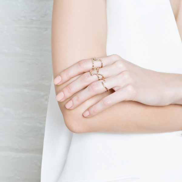 Shahla Karimi 14K Gold Subway Ring - Harlem to South Ferry Shahla Karimi 14K Gold Subway Ring - Harlem to South Ferry
