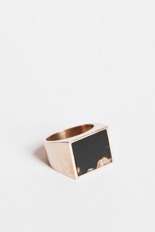 Men's Legier Brass and Onyx Signet Ring Men's Legier Brass and Onyx Signet Ring
