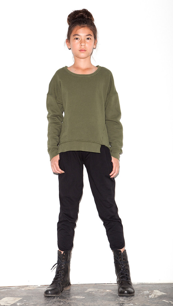 Asym Hem Sweatshirt - Olive Asym Hem Sweatshirt - Olive