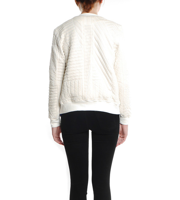 Lot 78 Quilted Bomber Jacket in Winter White Lot 78 Quilted Bomber Jacket in Winter White