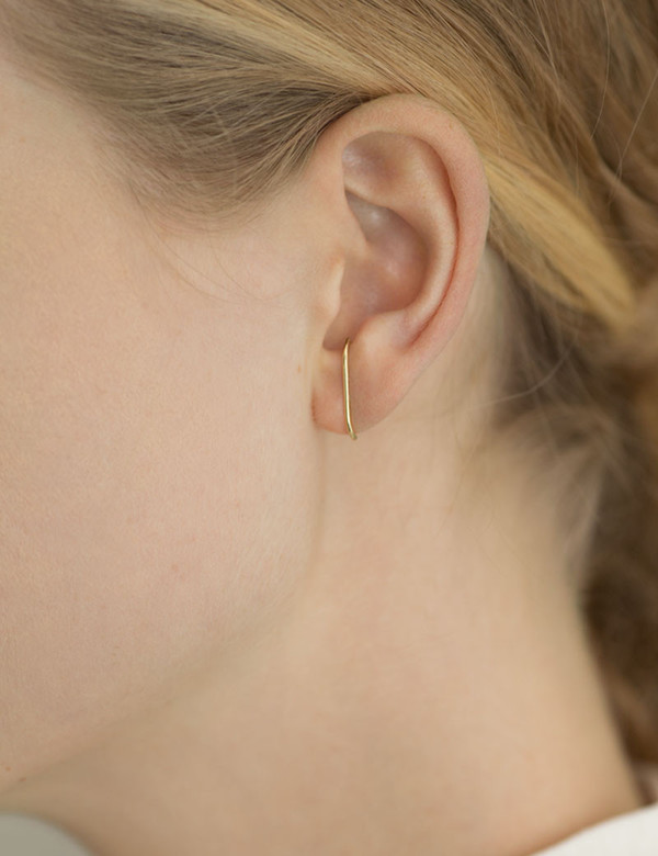 Kathleen Whitaker Gold Stitch Medium Earring Kathleen Whitaker Gold Stitch Medium Earring