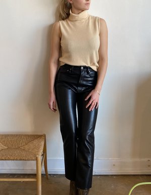 agolde leather shorts