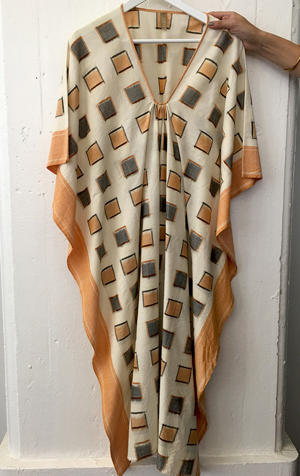 Two New York Pink with orange border caftan Two New York Pink with orange border caftan