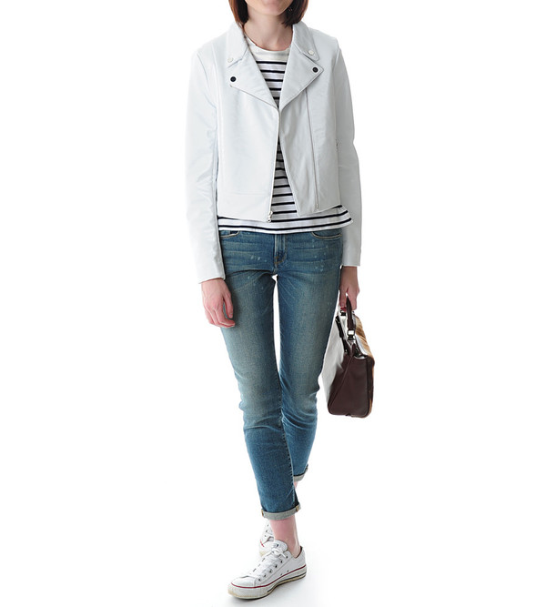 Sacai Luck Striped T-shirt with Satin Back Sacai Luck Striped T-shirt with Satin Back
