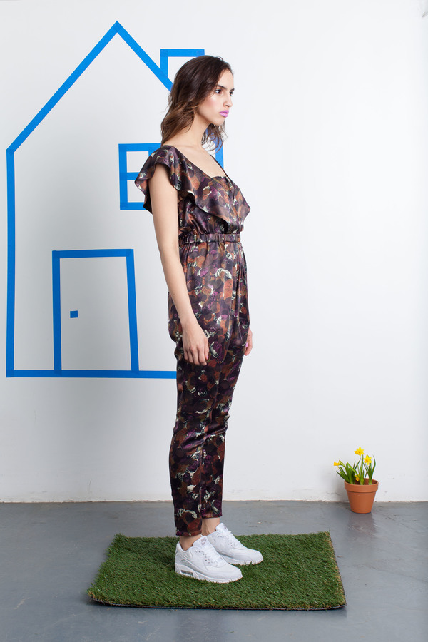 Tia Cibani Draped Overlay Bandeau Jumpsuit Tia Cibani Draped Overlay Bandeau Jumpsuit