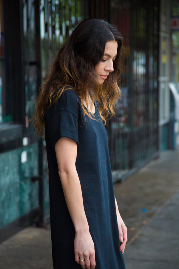 Ali Golden Roll Sleeve T-shirt Dress - Black Ali Golden Roll Sleeve T-shirt Dress - Black