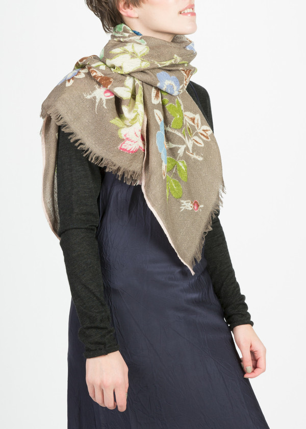 Epice Wool Floral Print Shawl Epice Wool Floral Print Shawl