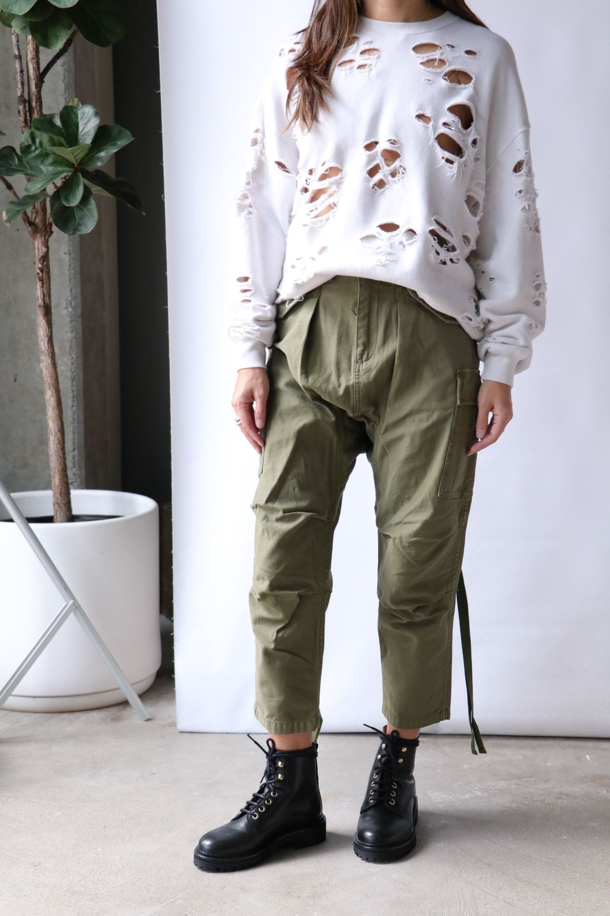 R13 Harem Cargo Pant - Olive | Garmentory